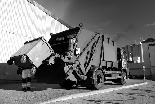 Mini skip placement in a residential driveway