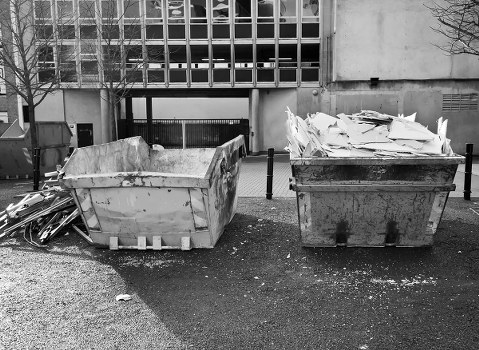 Clean and organized construction site after waste removal