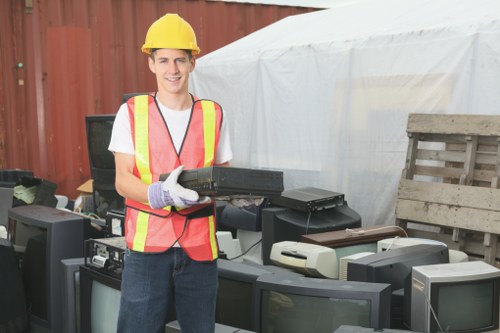 Clean and organized construction site after waste clearance
